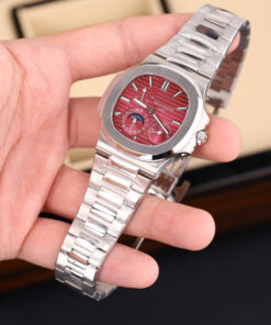 Đồng hồ Patek Philippe Nautilus 5712 Fake 11 mặt số màu cherry dây kim loại xưởng GR 40mm (2)