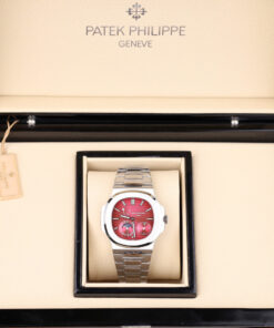 Đồng hồ Patek Philippe Nautilus 5712 Fake 11 mặt số màu cherry dây kim loại xưởng GR 40mm (2)
