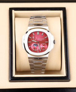 Đồng hồ Patek Philippe Nautilus 5712 Fake 11 mặt số màu cherry dây kim loại xưởng GR 40mm (2)