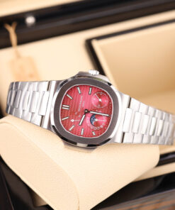 Đồng hồ Patek Philippe Nautilus 5712 Fake 11 mặt số màu cherry dây kim loại xưởng GR 40mm (2)