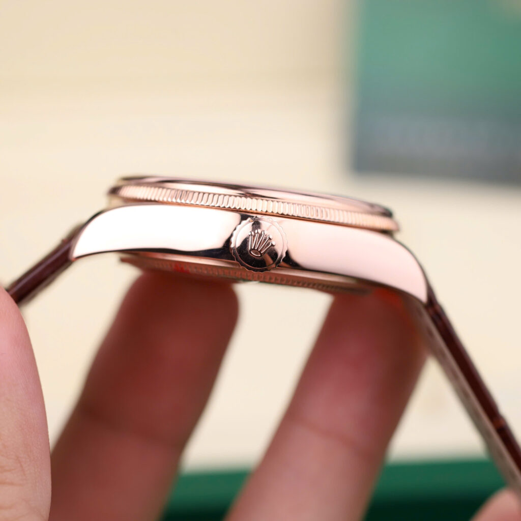 Đồng hồ Rolex Cellini 50515 Chế Tác bọc vàng thật 18K mặt trắng 39mm (2)