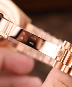Đồng hồ Rolex Day-Date Rep 11 bọc vàng 18K đính ruby tổng hợp + kim cương moissanite GMF 40mm (2)