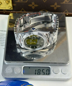 Đồng hồ Rolex Day-Date Replica 1 1 mặt xanh lá cây cọc số la mã nặng 186 gram xưởng QF 40mm (2)