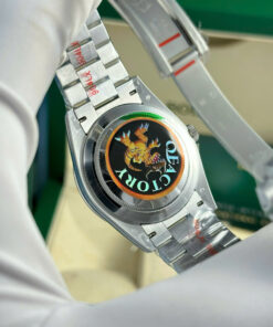 Đồng hồ Rolex Day-Date Replica 11 mặt đen cọc số đá nặng 186 gram nhà máy QF 40mm (2)