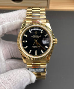 Đồng hồ Rolex Day-Date Replica 11 mặt đen máy cơ Thụy Sỹ nhà máy QF 40mm (2)