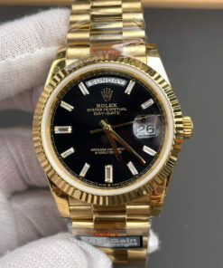 Đồng hồ Rolex Day-Date Replica 11 mặt đen máy cơ Thụy Sỹ nhà máy QF 40mm (2)