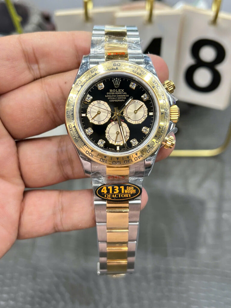 Đồng hồ Rolex Daytona 126503 Replica 11 mặt đen dây đeo oyster nhà máy QF 40mm (2)