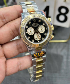 Đồng hồ Rolex Daytona 126503 Replica 11 mặt đen dây đeo oyster nhà máy QF 40mm (2)