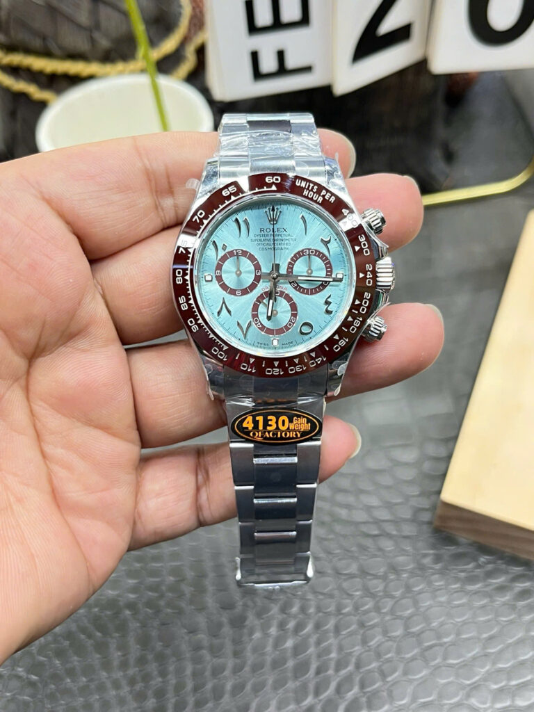 Đồng hồ Rolex Daytona Rep 11 mặt xanh băng cọc số chữ Ả Rập nhà máy QF 40mm (2)