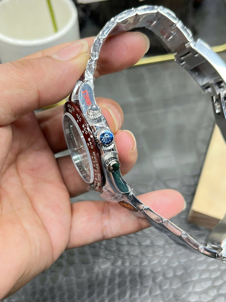 Đồng hồ Rolex Daytona Rep 11 mặt xanh băng cọc số chữ Ả Rập nhà máy QF 40mm (2)