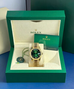 Đồng hồ Rolex Rep 11 Day-Date nam mặt xanh lá cây ombre nặng 186 gram xưởng QF 40mm (2)