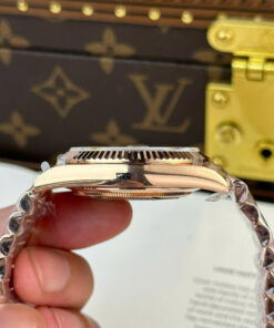 Đồng hồ Rolex chế tác Day-Date nam mặt nâu nặng 186 gram nhà máy QF 40mm (1)