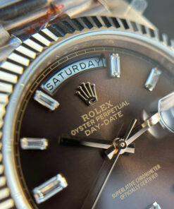Đồng hồ Rolex chế tác Day-Date nam mặt nâu nặng 186 gram nhà máy QF 40mm (1)