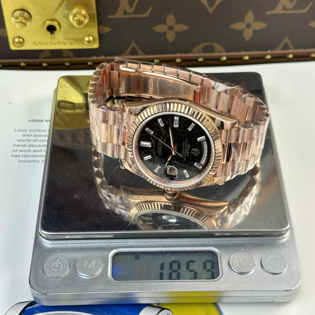 Đồng hồ Rolex nam chế tác Day-Date mặt nham thạch nặng 186 gram nhà máy QF 40mm (2)