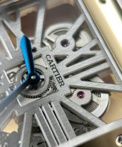 Đồng hồ nam Cartier Santos Rep 1 1 mặt lộ cơ viền vàng nhà máy MLF 39 (1)