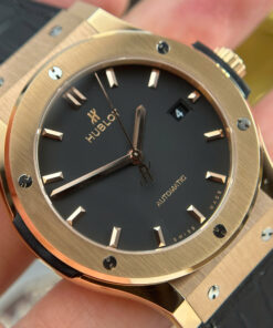Đồng hồ nam Hublot Replica 11 Classic Fusion King Gold mặt đen máy cơ Thụy Sỹ xưởng JJZ 42mm (2)