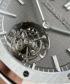 Đồng hồ nam Rep 11 Audemars Piguet Royal Oak Sellfwinding Flying Tourbillon 26530TI mặt xám dây kim loại 41mm (2)