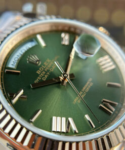 Đồng hồ nam Replica 11 Rolex Day-Date mặt xanh lá cây nặng 186 gram nhà máy QF 40mm (2)