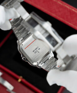 Đồng hồ nữ Cartier Santos Replica 11 mạ demi vàng mặt trắng nhà máy BV 35 (2)