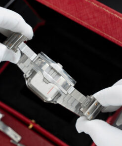 Đồng hồ nữ Cartier Santos Replica 11 mạ demi vàng mặt trắng nhà máy BV 35 (2)