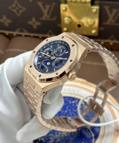 Đồng Hồ Audemars Piguet Rep 11 Royal Oak Perpetual Calendar 26574OR mặt xanh dương vỏ mạ vàng hồng 41mm (2)