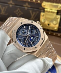 Đồng Hồ Audemars Piguet Rep 11 Royal Oak Perpetual Calendar 26574OR mặt xanh dương vỏ mạ vàng hồng 41mm (2)