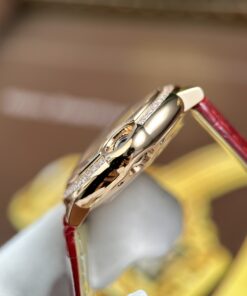 Đồng Hồ Cartier Ballon Bleu WJBB0033 Replica 11 nữ mạ vàng hồng viền đính đá xưởng AF 33mm (2)