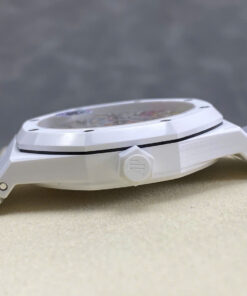 Đồng hồ Audemars Piguet 15500 Sunflower Replica 11 vỏ gốm trắng họa tiết bông hoa cười xưởng APS 41mm (2)