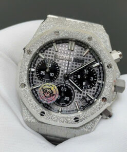 Đồng hồ Audemars Piguet Rep 11 Royal Oak Chronograph Frosted Gold 26240 mặt xám xưởng APS 41mm (2)