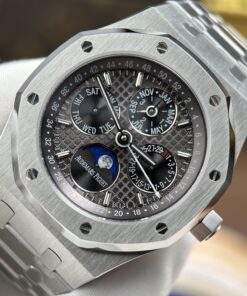 Đồng hồ Audemars Piguet Rep 11 Royal Oak Perpetual Calendar 26574ST mặt xám dây kim loại 41mm (2)
