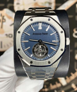 Đồng hồ Audemars Piguet Rep 11 Royal Oak Selfwinding Flying Tourbillon 26730TI mặt xanh phun cát 41mm (8)