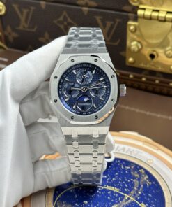 Đồng hồ Audemars Piguet Rep cao cấp Royal Oak Perpetual Calendar 26574ST mặt xanh dương dây kim loại 41mm (13)