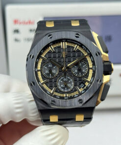 Đồng hồ Audemars Piguet Replica 11 Royal Oak Offshore Chronograph 26420CE vỏ gốm đen dây da nhà máy LS 43mm (2)