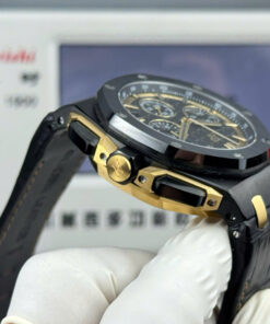 Đồng hồ Audemars Piguet Replica 11 Royal Oak Offshore Chronograph 26420CE vỏ gốm đen dây da nhà máy LS 43mm (2)