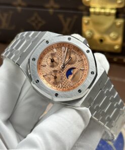 Đồng hồ Audemars Piguet Royal Oak Perpetual Calendar 26615TI Rep 11 mặt cá hồi dây kim loại 41mm (2)