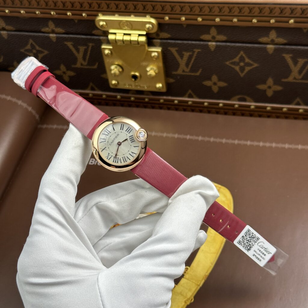Đồng hồ Cartier Ballon Blanc Replica 11 mạ vàng hồng máy pin xưởng AF 30mm (2)