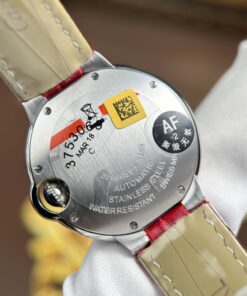 Đồng hồ Cartier Ballon Bleu Rep 11 dây da đỏ máy cơ tự động xưởng AF 33mm (2)