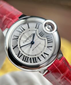 Đồng hồ Cartier Ballon Bleu Rep 11 dây da đỏ máy cơ tự động xưởng AF 33mm (2)