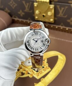 Đồng hồ Cartier Ballon Bleu Replica 11 dây da nâu máy cơ tự động xưởng AF 33mm (2)