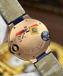 Đồng hồ Cartier Ballon Bleu WGBB0052 Replica 11 mạ vàng hồng dây da xưởng AF 33mm (2)