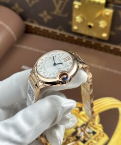 Đồng hồ Cartier Ballon Bleu WGBB0054 Fake 11 mạ vàng hồng máy pin xưởng AF 33mm (3)