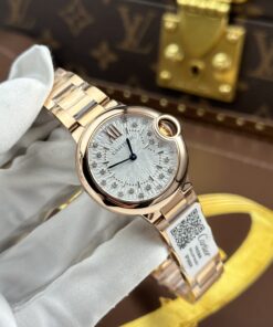 Đồng hồ Cartier Ballon Bleu WGBB0054 Fake 11 mạ vàng hồng máy pin xưởng AF 33mm (3)