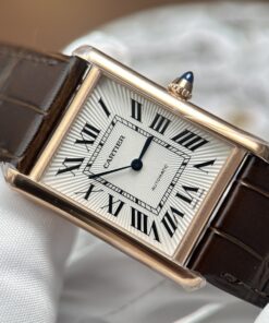 Đồng hồ Cartier Tank Louis Rep 1 1 mặt trắng mạ vàng hồng máy cơ tự động 27.8×38 (1)