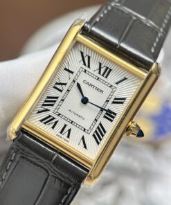 Đồng hồ Cartier Tank Louis Replica 11 mặt trắng dây da màu xám 27.8×38 (2)
