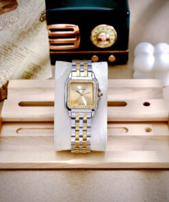 Đồng hồ Cartier nữ Panthere mặt trơn vàng champagne demi đính đá like auth 27x27mm