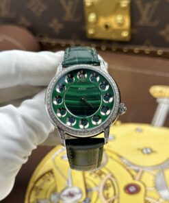 Đồng hồ Fendi Crazy Carats Replica 1 1 màu xanh lá cây đính đá quý 36mm (2)