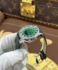 Đồng hồ Fendi Crazy Carats Replica 1 1 màu xanh lá cây đính đá quý 36mm (2)