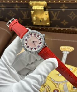 Đồng hồ Fendi Crazy Carats Replica 11 mặt khảm xà cừ hồng viền đính đá 36mm (2)