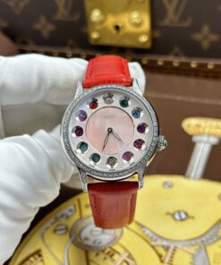 Đồng hồ Fendi Crazy Carats Replica 11 mặt khảm xà cừ hồng viền đính đá 36mm (2)