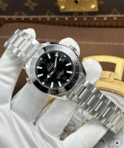 Đồng hồ Omega Replica 11 Seamaster Planet Ocean 600M mặt đen dây kim loại xưởng VS 39 (2)